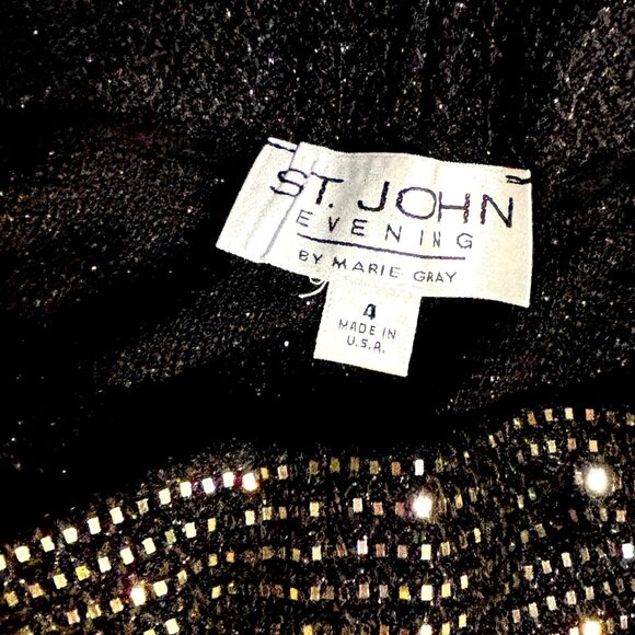 NWT St. John Evening 4-Piece Black Sequin Suit– Jacket, Pants, Skirt, Insert - Picture 7 of 9
